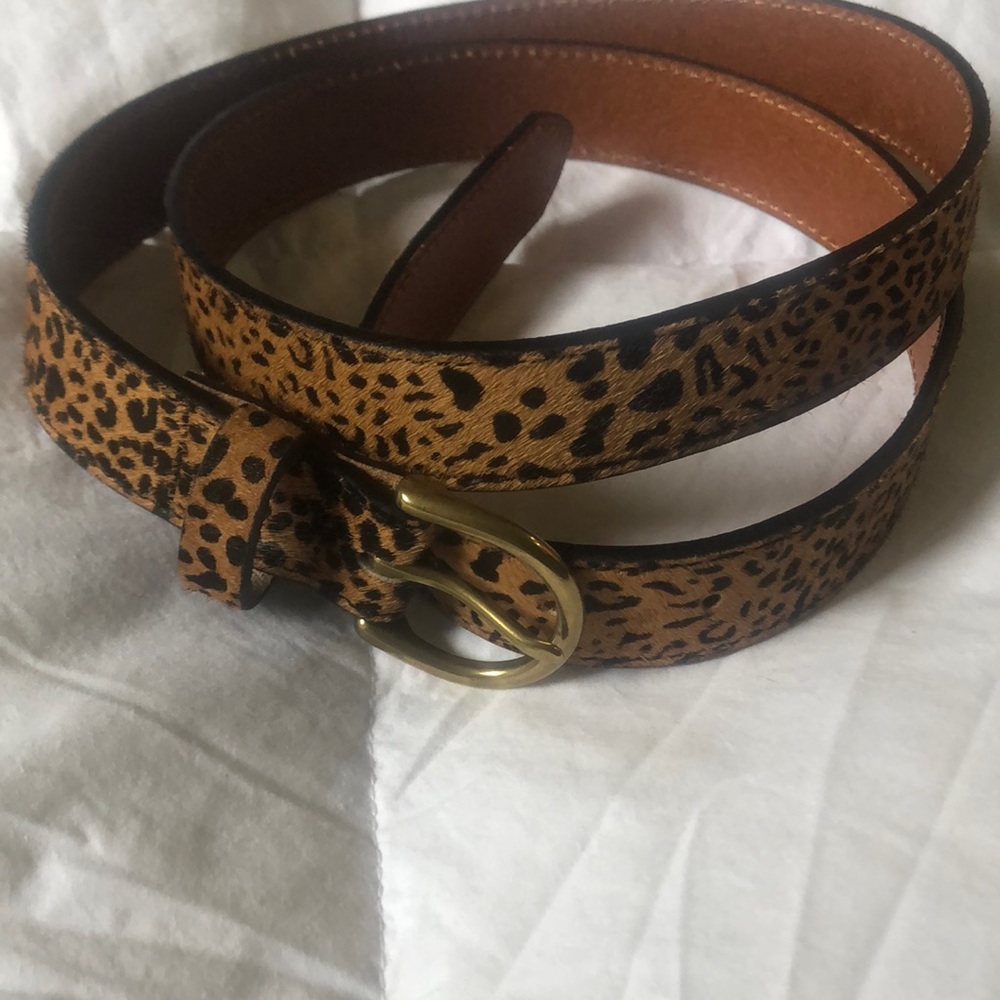 Madewell leather calf hair belt size M
